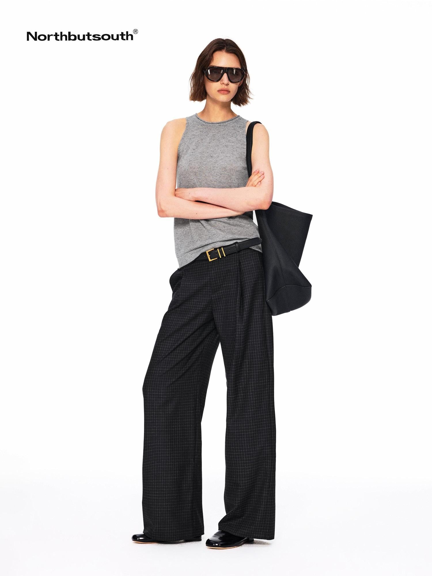 Northbutsouth Dot Knit Layered Colorblock Rolled Hem Women&