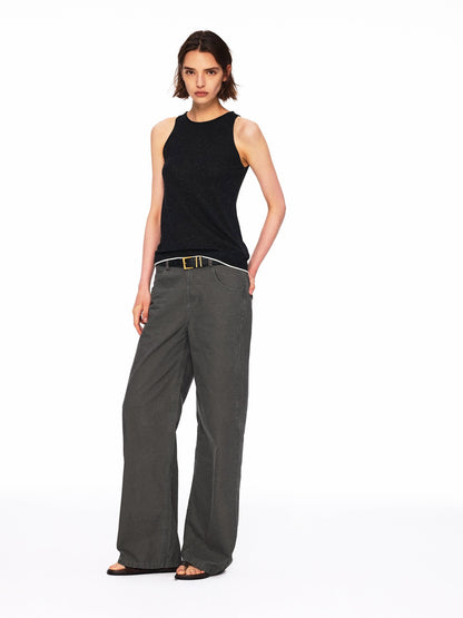 Northbutsouth Dot Knit Layered Colorblock Rolled Hem Women&