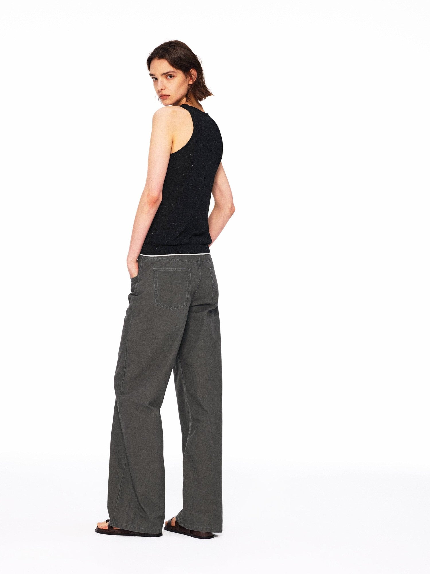 Northbutsouth Dot Knit Layered Colorblock Rolled Hem Women&