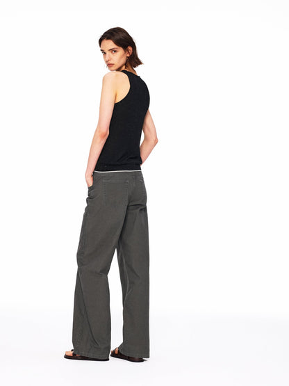 Northbutsouth Dot Knit Layered Colorblock Rolled Hem Women&