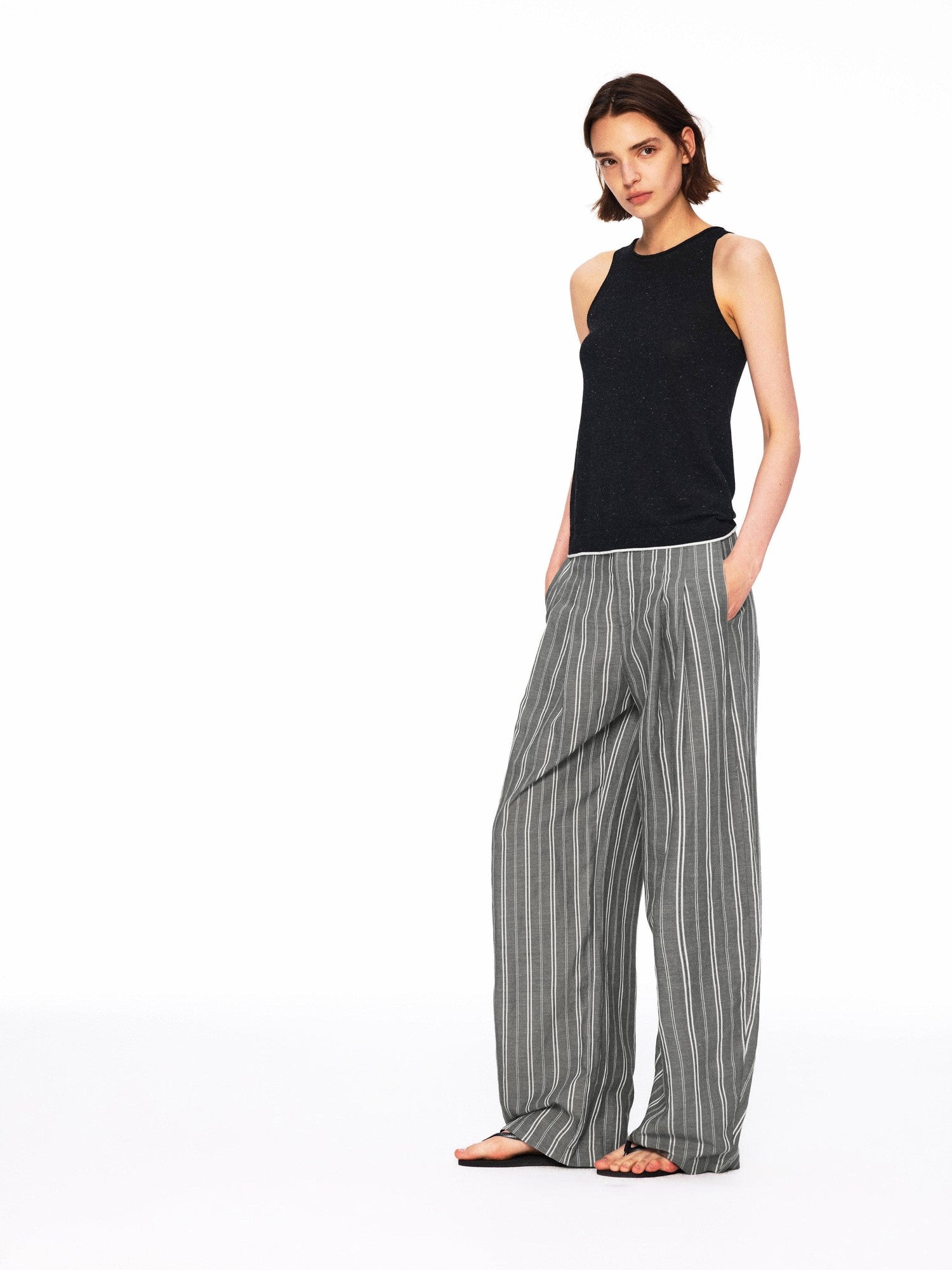 Northbutsouth Dot Knit Layered Colorblock Rolled Hem Women&