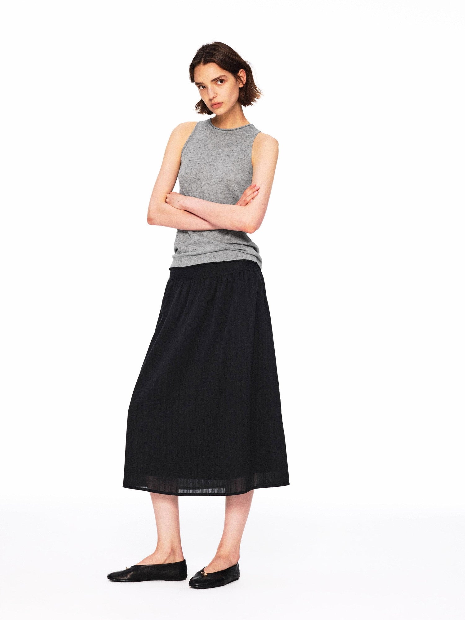 Northbutsouth Dot Knit Layered Colorblock Rolled Hem Women&