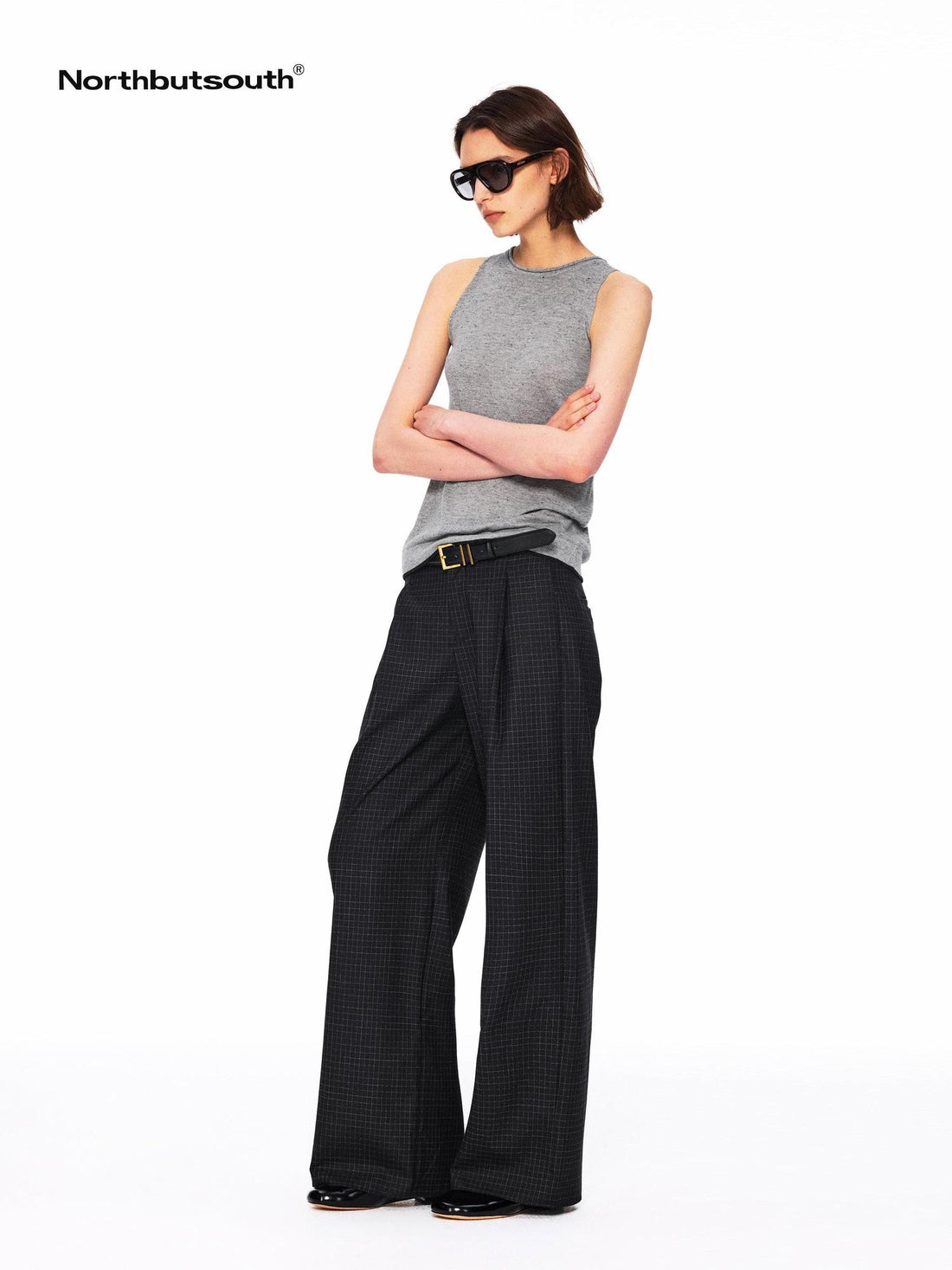Northbutsouth Dot Knit Layered Colorblock Rolled Hem Women&