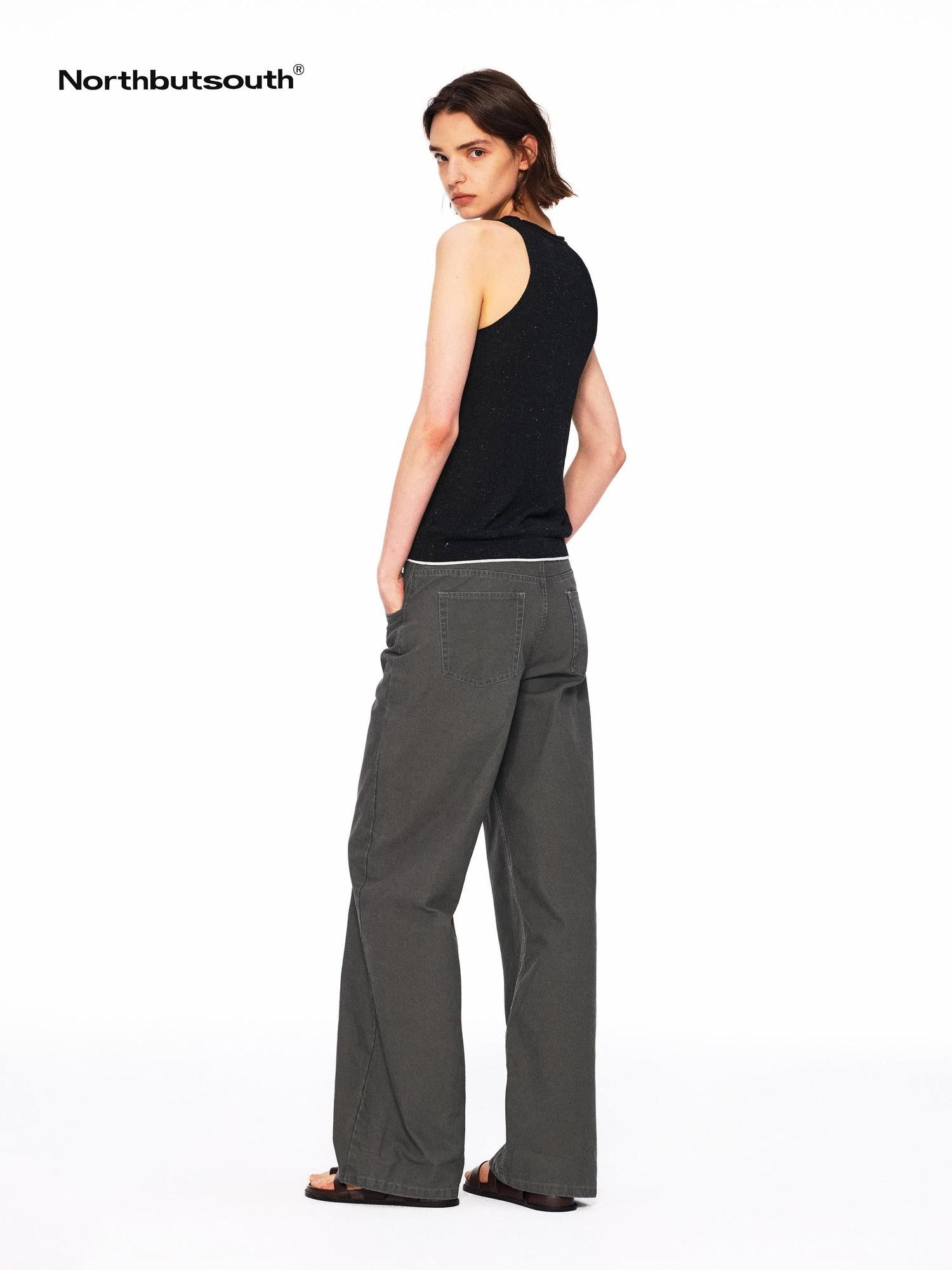 Northbutsouth Dot Knit Layered Colorblock Rolled Hem Women&