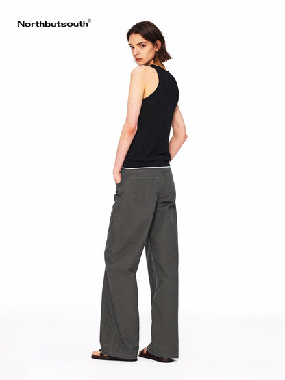 Northbutsouth Dot Knit Layered Colorblock Rolled Hem Women&
