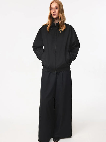 Double Sided Star Rivet Stand Collar Oversized Jacket