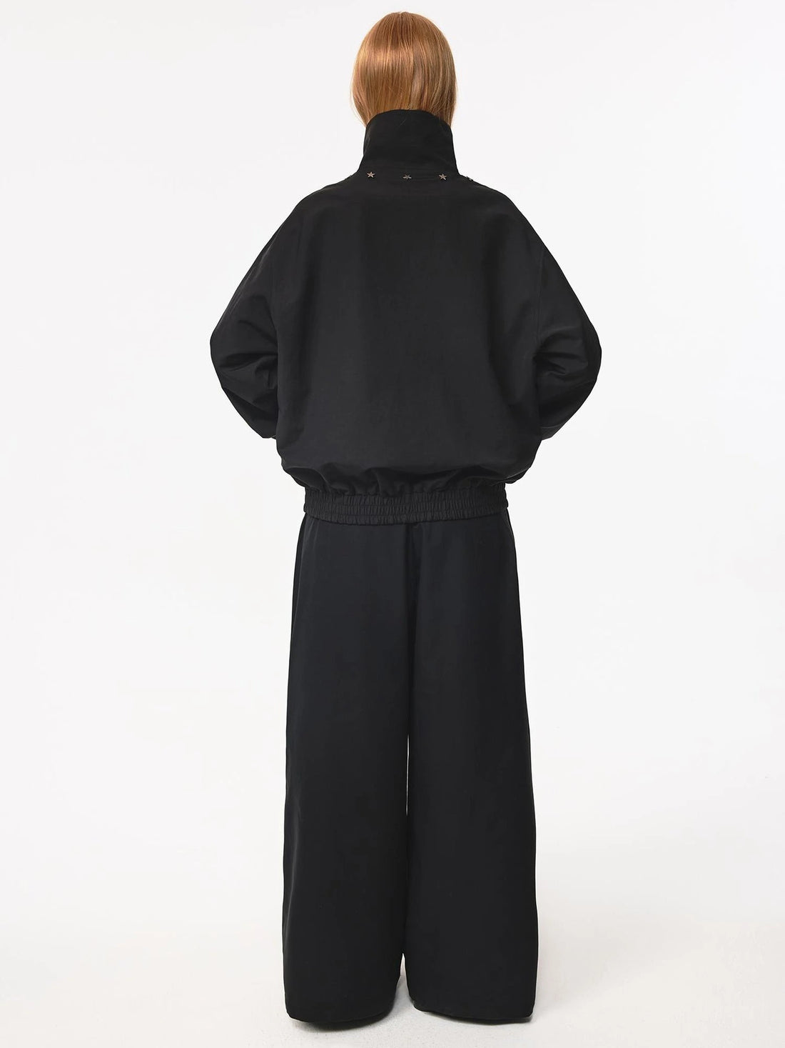 Double Sided Star Rivet Stand Collar Oversized Jacket