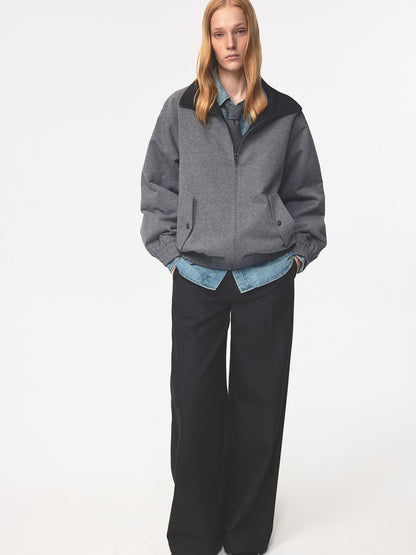 Northbutsouth Double Sided Star Rivet Stand Collar Oversized Jacket
