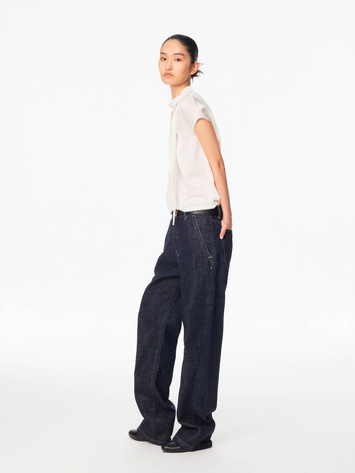 Northbutsouth Draped Deep U Tie Neck Women&