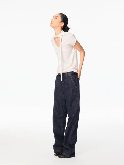 Northbutsouth Draped Deep U Tie Neck Women&