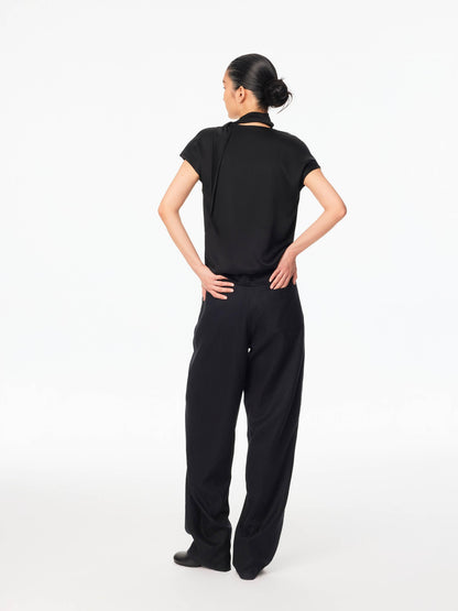 Northbutsouth Draped Deep U Tie Neck Women&