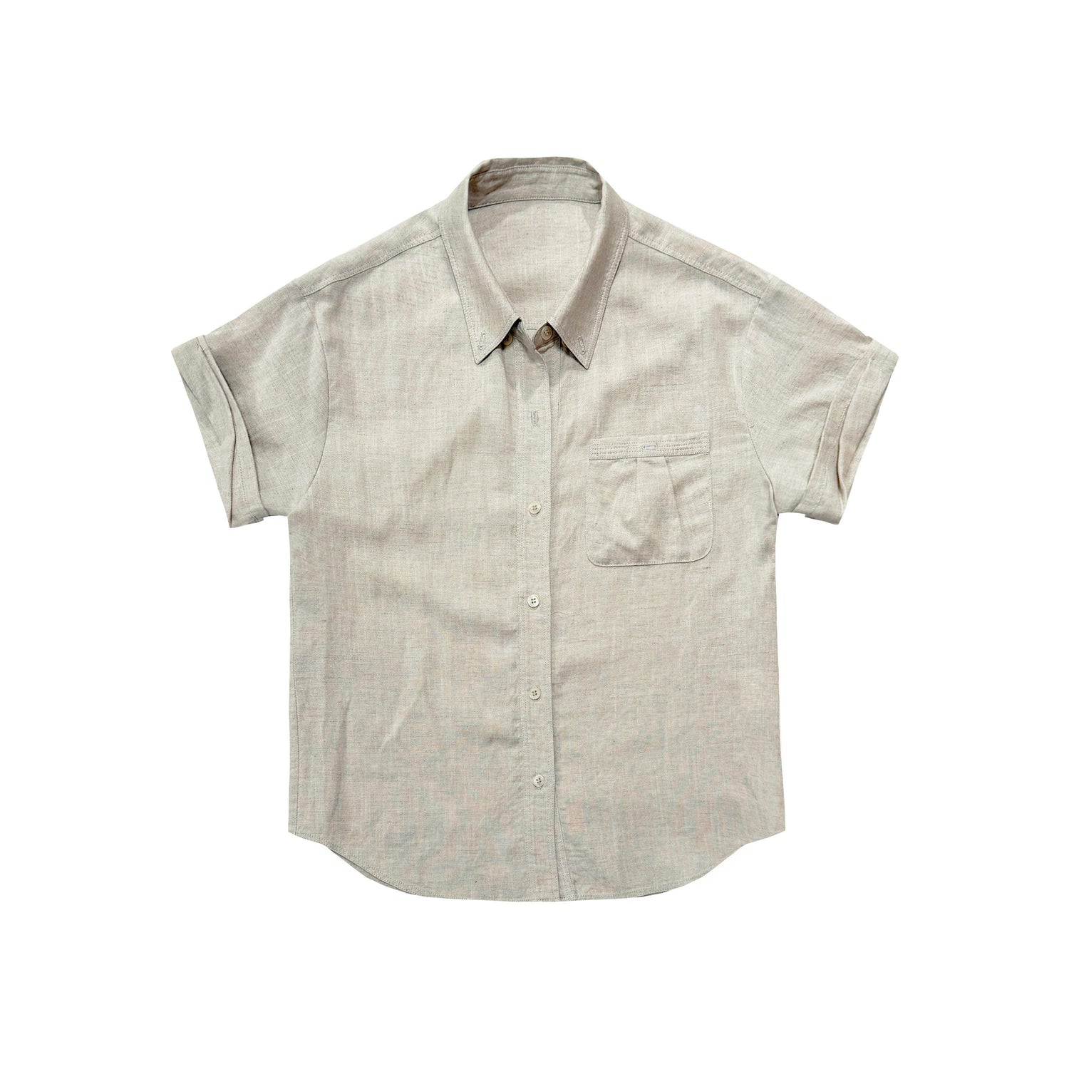 Northbutsouth_Drapey_Loose_Roll_Up_Sleeve_Lapel_Button_Women&