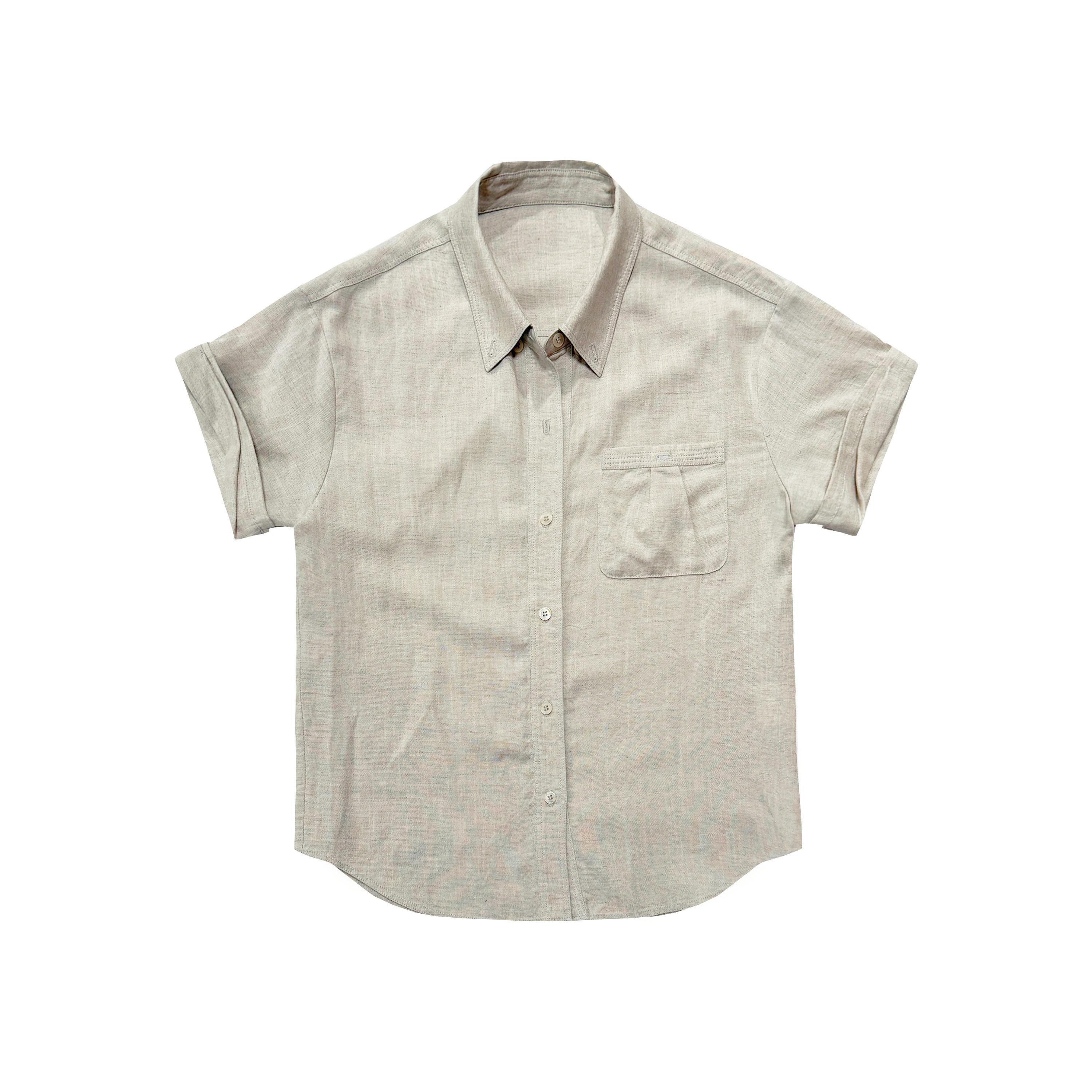 Northbutsouth_Drapey_Loose_Roll_Up_Sleeve_Lapel_Button_Women&
