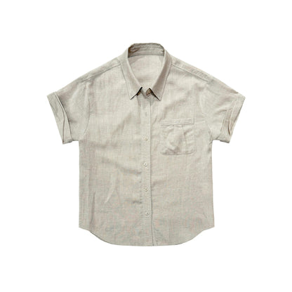 Northbutsouth_Drapey_Loose_Roll_Up_Sleeve_Lapel_Button_Women&