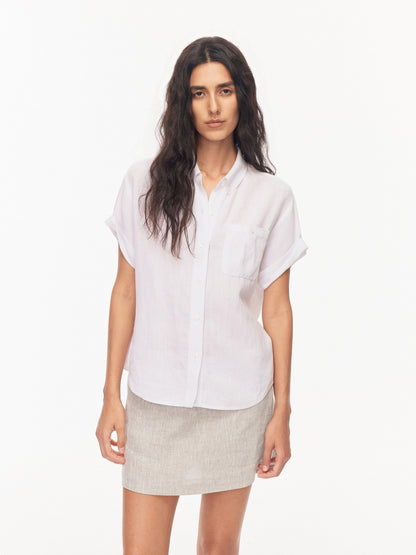 Northbutsouth Drapey Loose Roll Up Sleeve Lapel Button Women&
