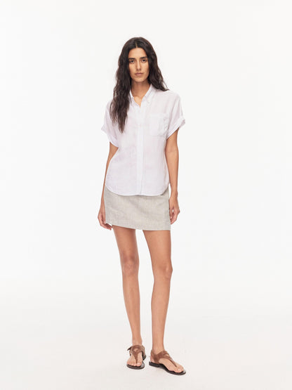 Northbutsouth Drapey Loose Roll Up Sleeve Lapel Button Women&