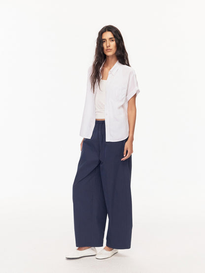 Northbutsouth Drapey Loose Roll Up Sleeve Lapel Button Women&