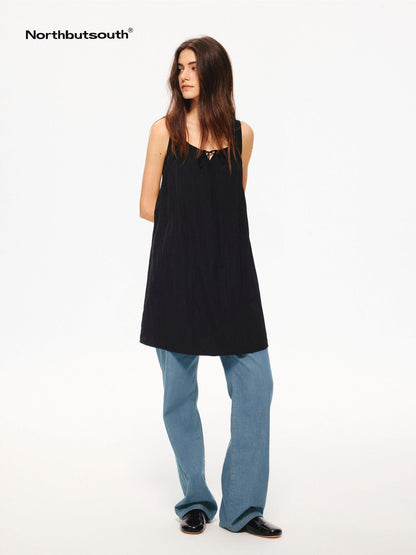 Northbutsouth Drapey Small Square Neck A Line Tie Waist Women&