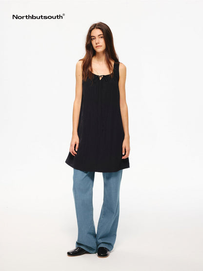 Northbutsouth Drapey Small Square Neck A Line Tie Waist Women&
