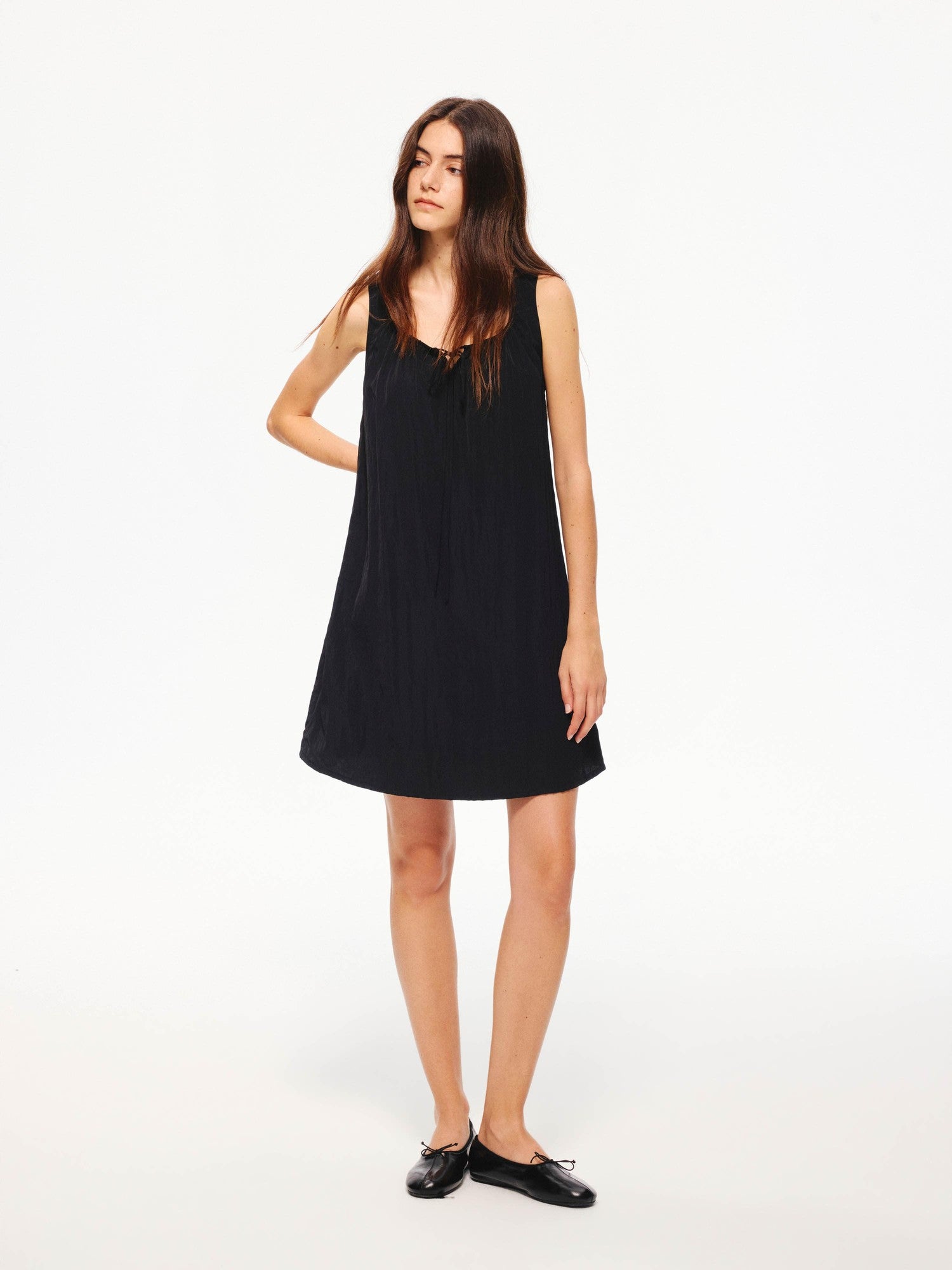 Northbutsouth Drapey Small Square Neck A Line Tie Waist Women&