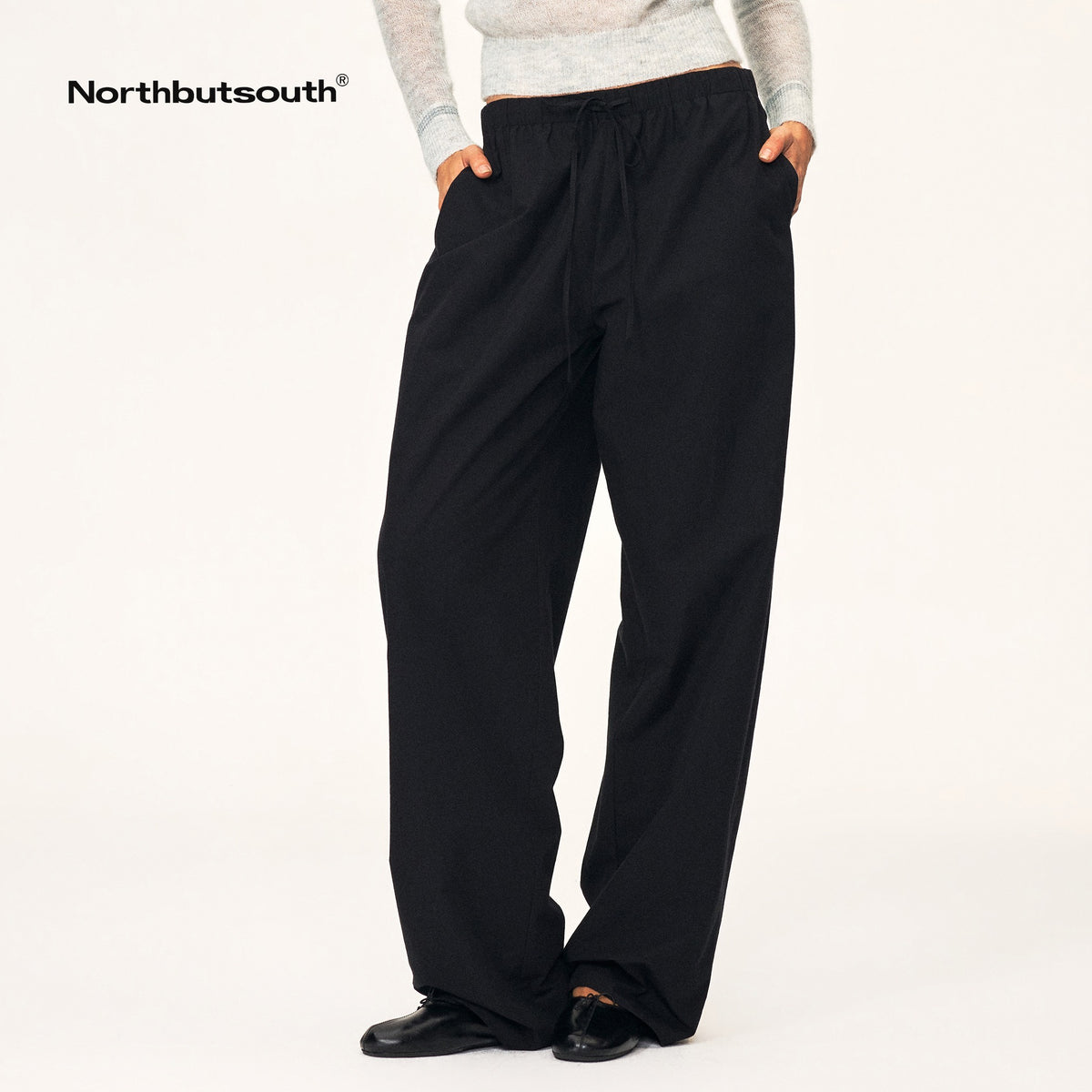 Northbutsouth_Drawstring_Elastic_Waistband_Long_Staple_Cotton_Mid_Low_Rise_Loose_Women&