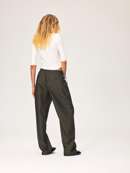 Northbutsouth Drawstring Elastic Waistband Long Staple Cotton Mid Low Rise Loose Women&