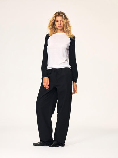 Northbutsouth Drawstring Elastic Waistband Long Staple Cotton Mid Low Rise Loose Women&