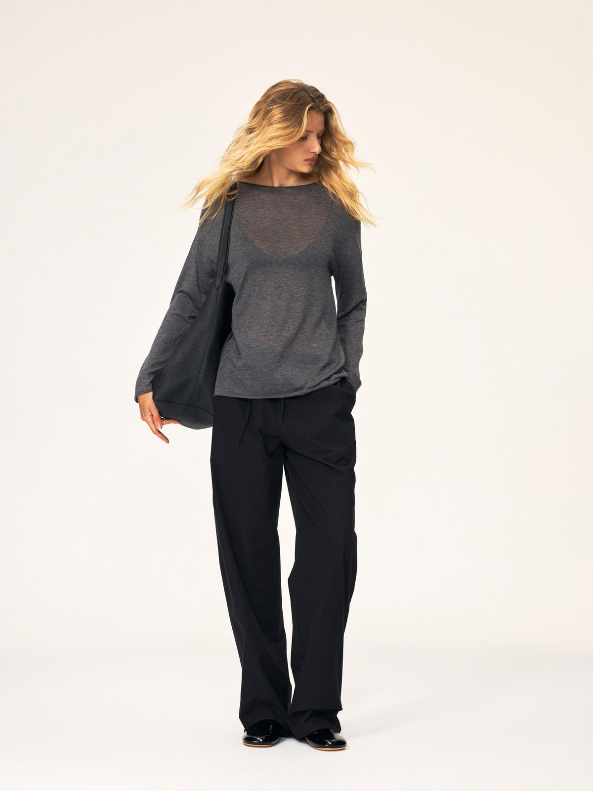 Northbutsouth Drawstring Elastic Waistband Long Staple Cotton Mid Low Rise Loose Women&