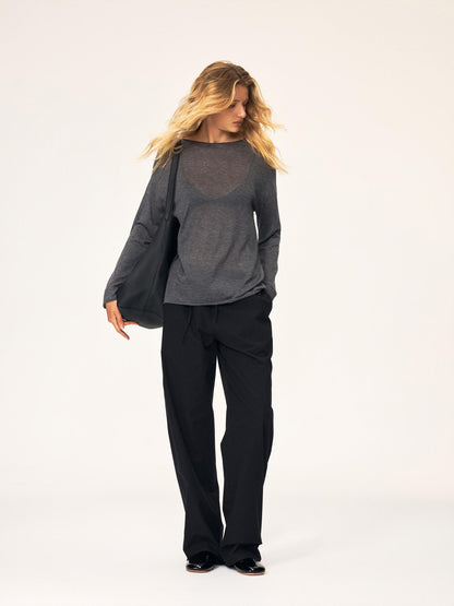 Northbutsouth Drawstring Elastic Waistband Long Staple Cotton Mid Low Rise Loose Women&
