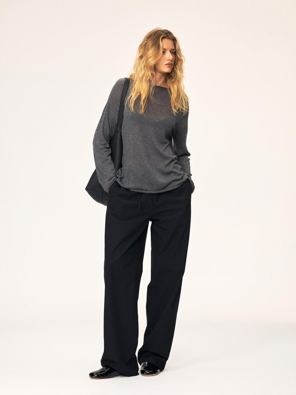 Northbutsouth Drawstring Elastic Waistband Long Staple Cotton Mid Low Rise Loose Women&