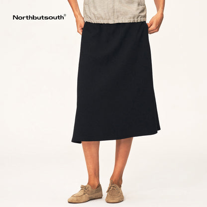 Northbutsouth_Elastic_Waist_A_Line_Cotton_Blend_Women&
