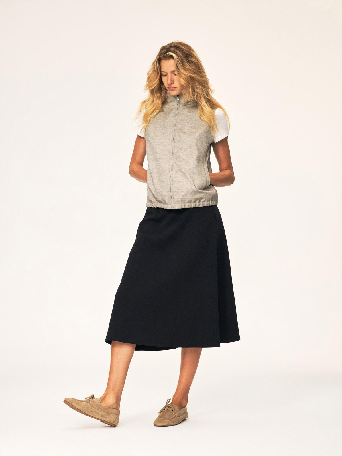 Northbutsouth Elastic Waist A Line Cotton Blend Women&