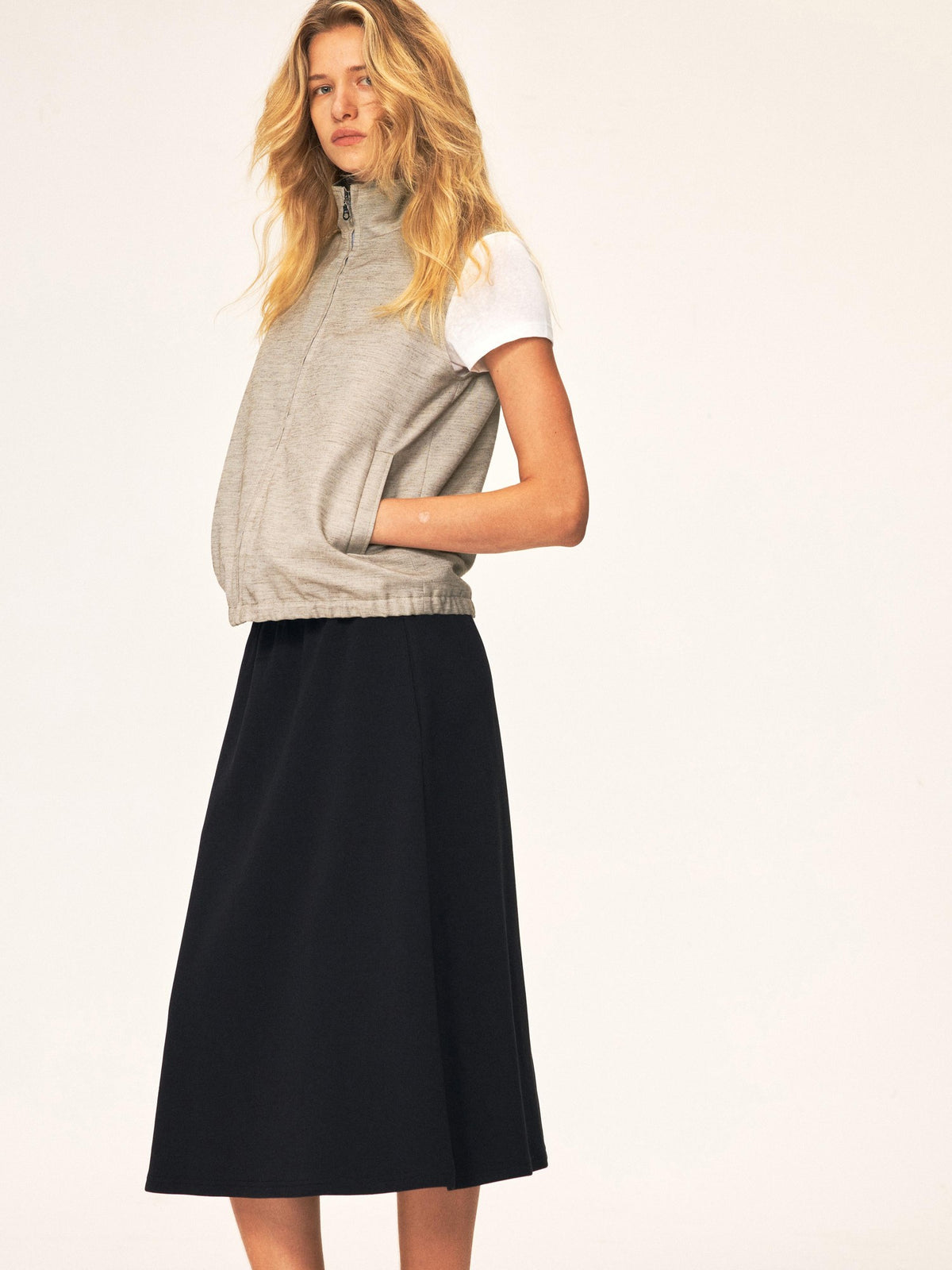 Northbutsouth Elastic Waist A Line Cotton Blend Women&