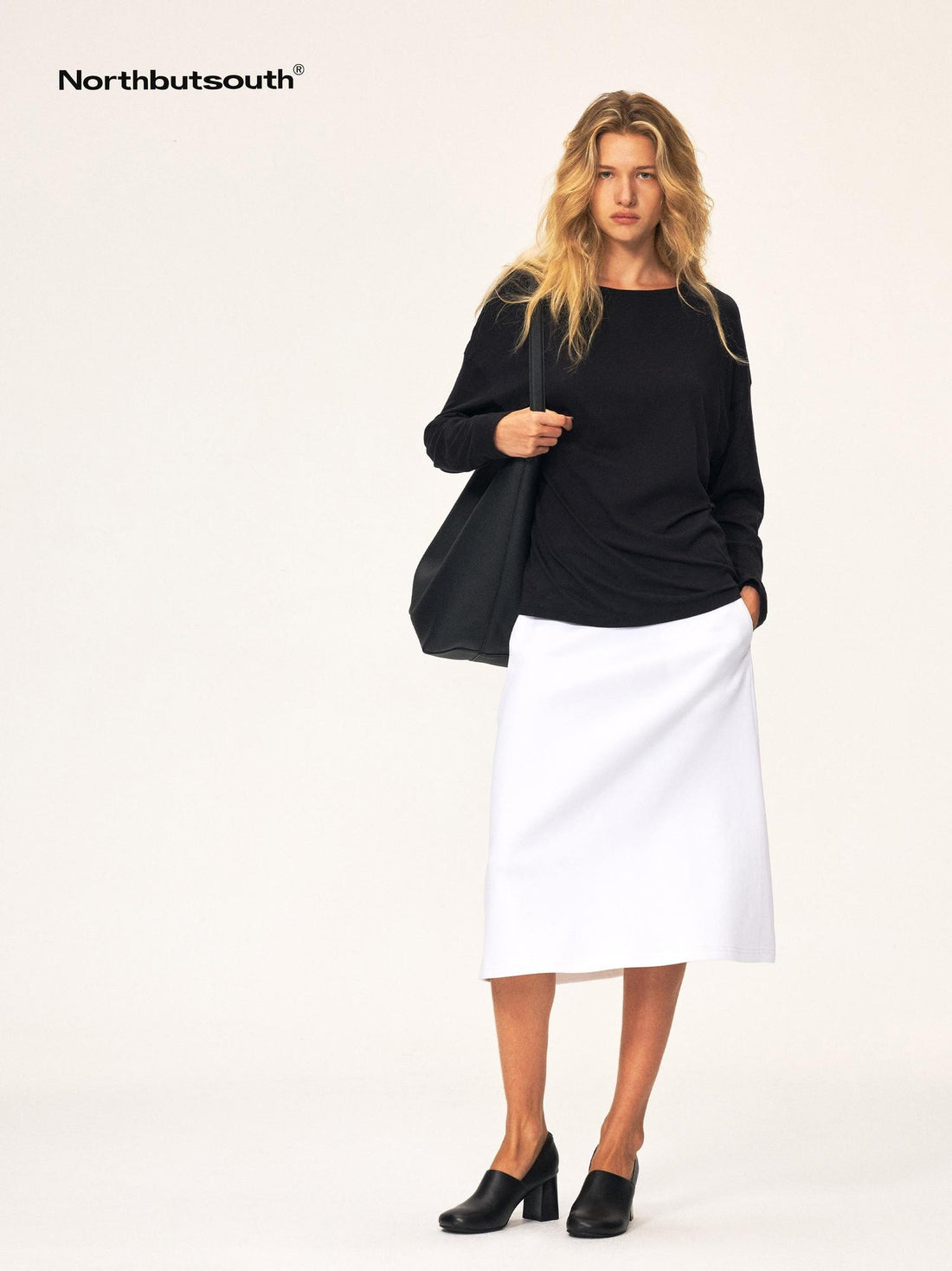 Northbutsouth Elastic Waist A Line Cotton Blend Women&