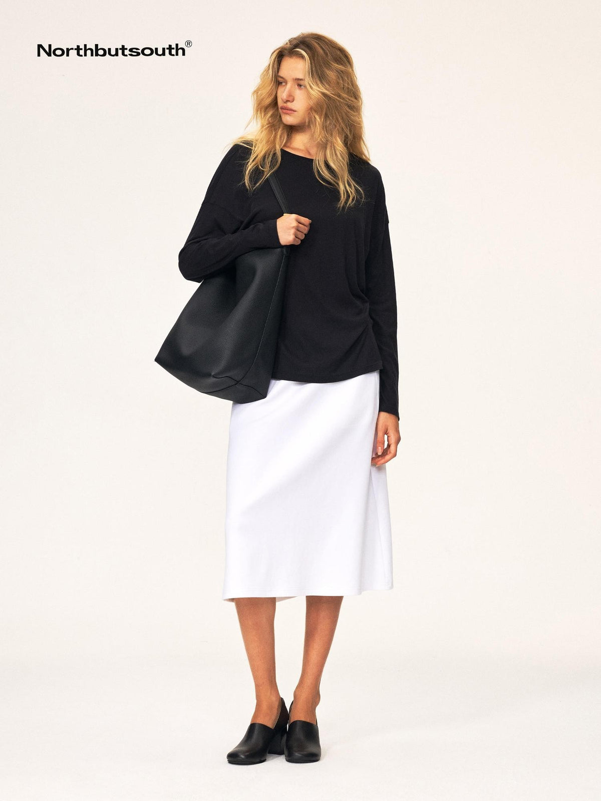 Northbutsouth Elastic Waist A Line Cotton Blend Women&