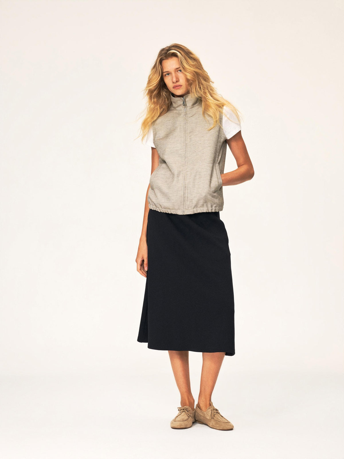 Northbutsouth Elastic Waist A Line Cotton Blend Women&
