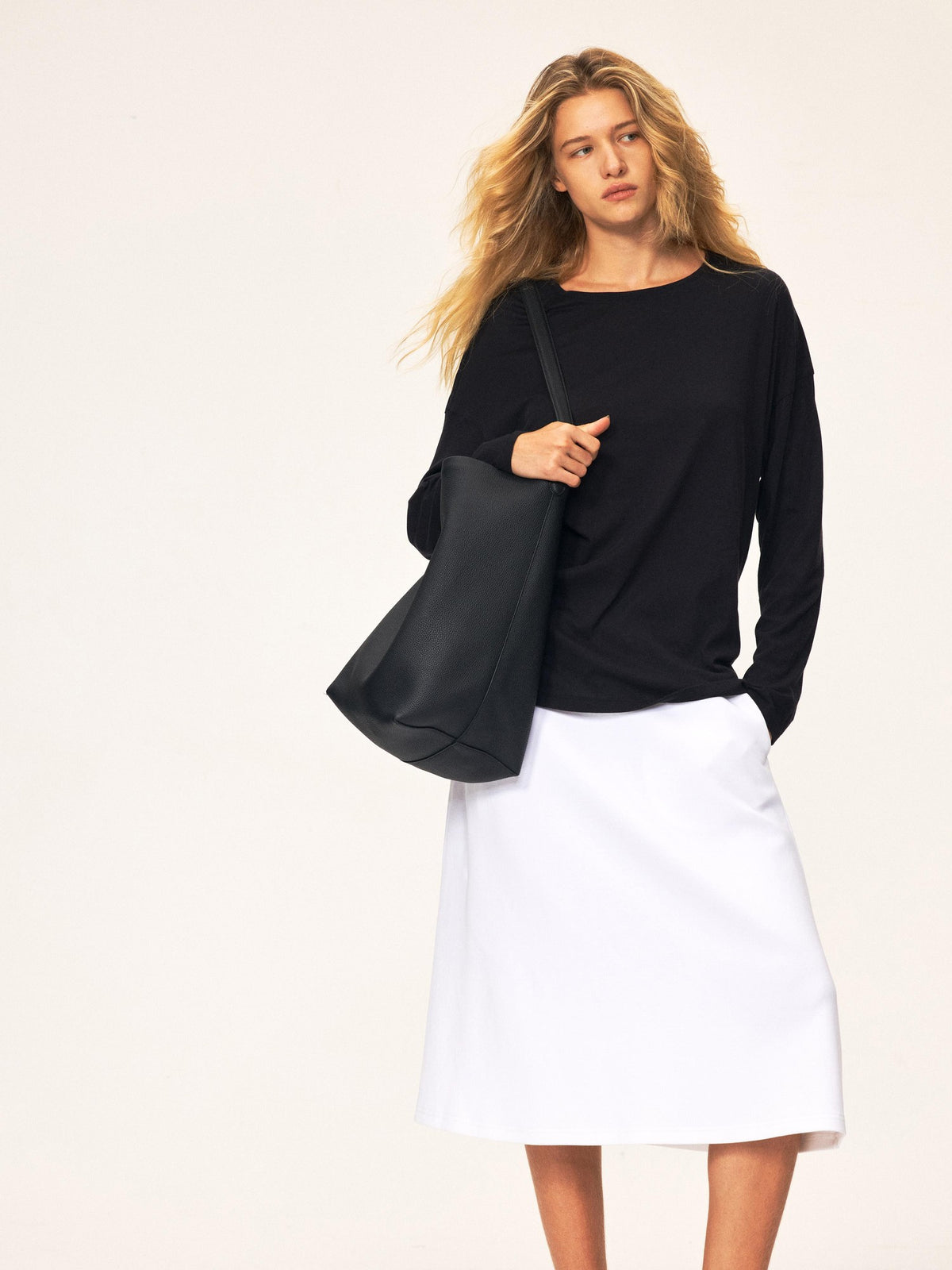 Northbutsouth Elastic Waist A Line Cotton Blend Women&
