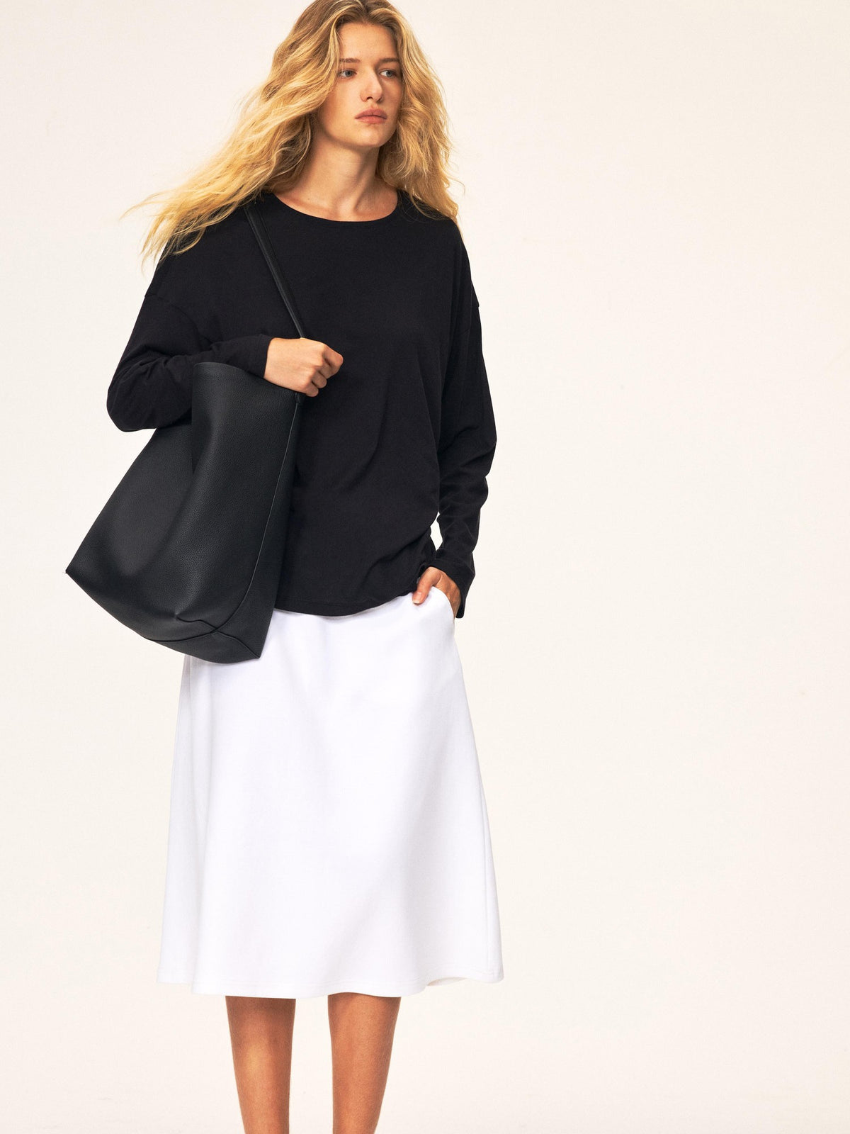 Northbutsouth Elastic Waist A Line Cotton Blend Women&