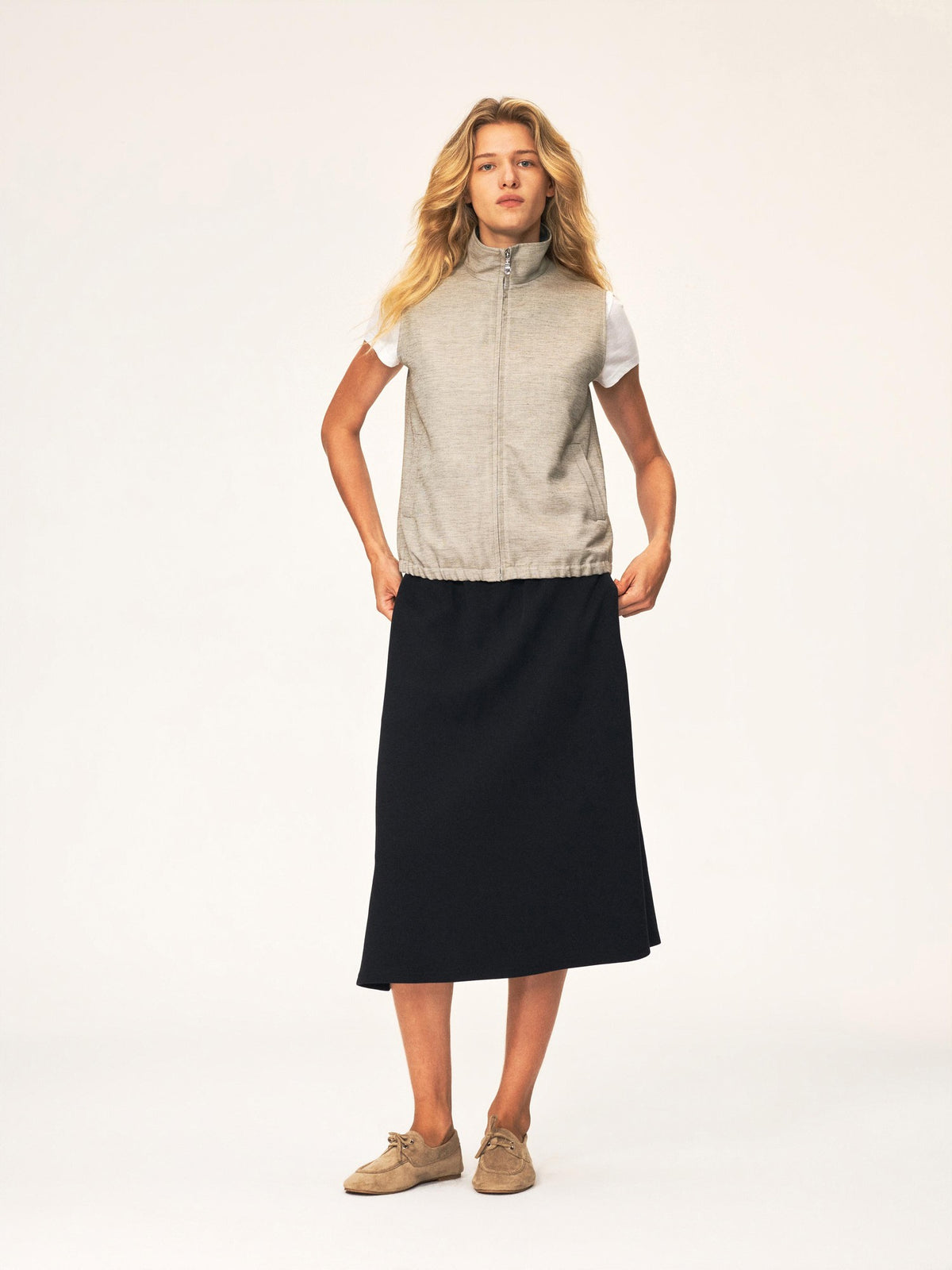 Northbutsouth Elastic Waist A Line Cotton Blend Women&