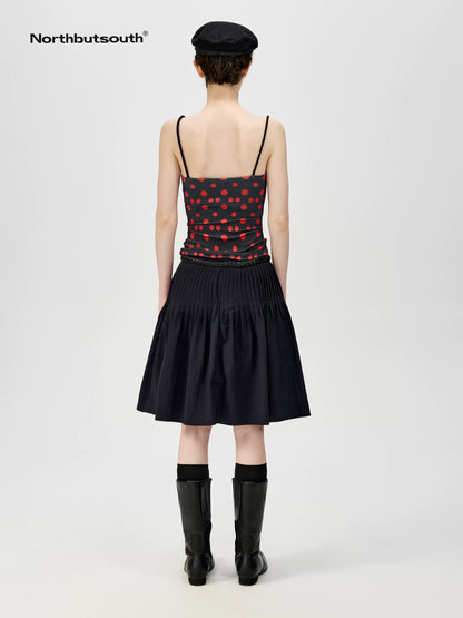 Northbutsouth Fine Pleated A Line Low Waist Lightweight Casual Puff Skirt-4