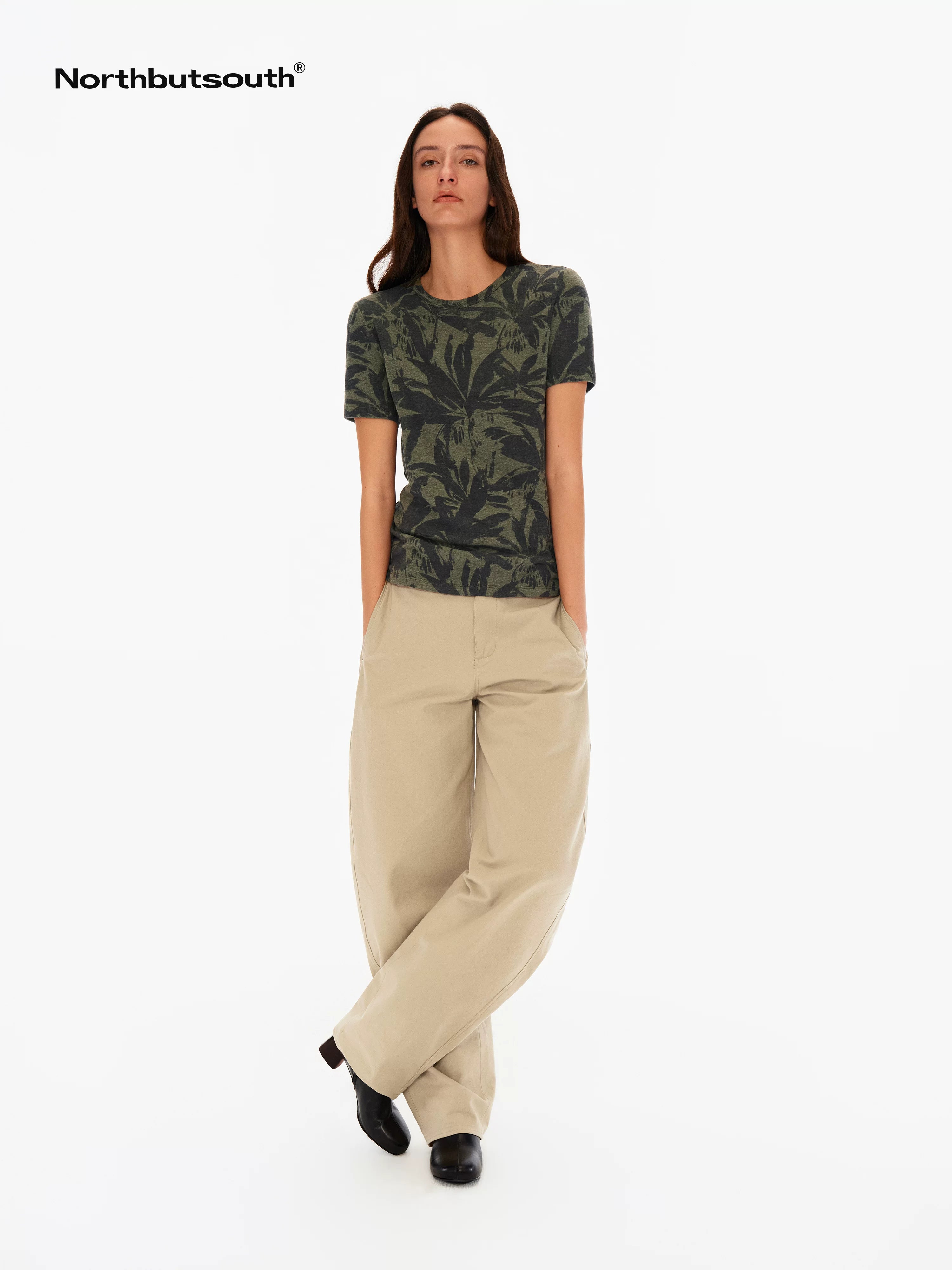 Northbutsouth Floral Printed Slim Fit Women&