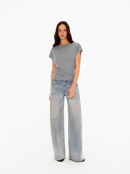 Northbutsouth Four Color Asymmetrical Slanted Neck Women&
