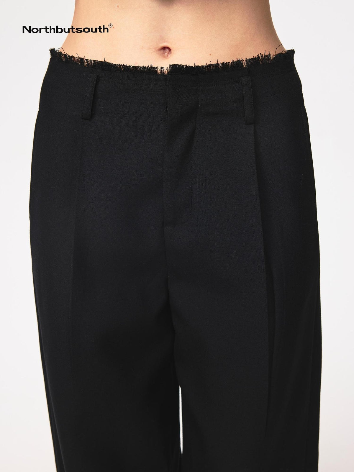 Northbutsouth Fringed Hem Pocket Straight Leg Women&
