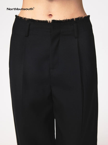Northbutsouth Fringed Hem Pocket Straight Leg Women&