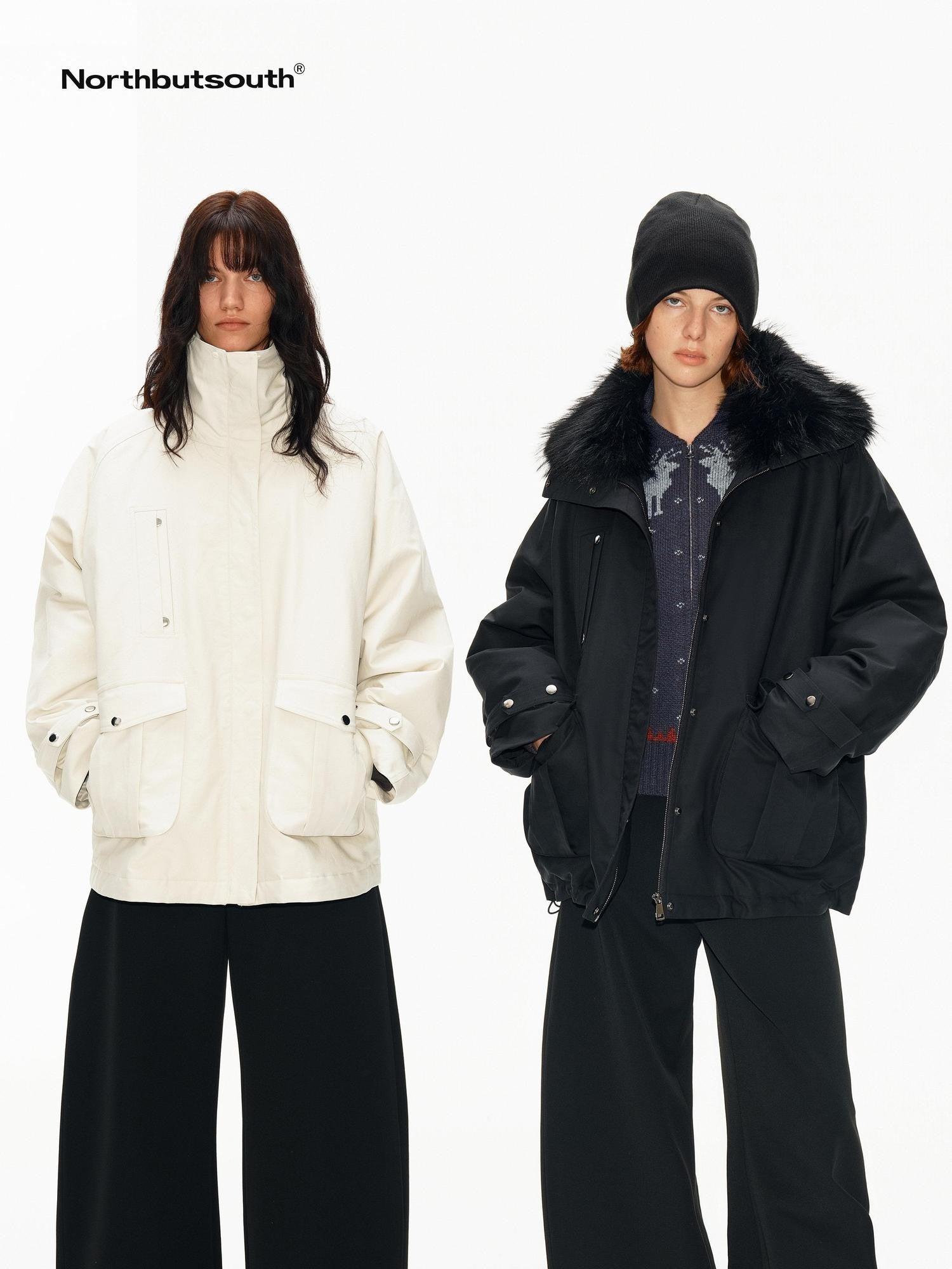 Northbutsouth Fur Collar Diamond Quilted Women&