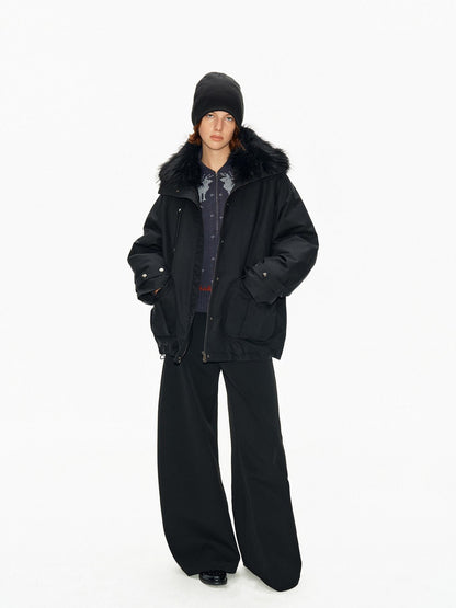 Northbutsouth Fur Collar Diamond Quilted Women&