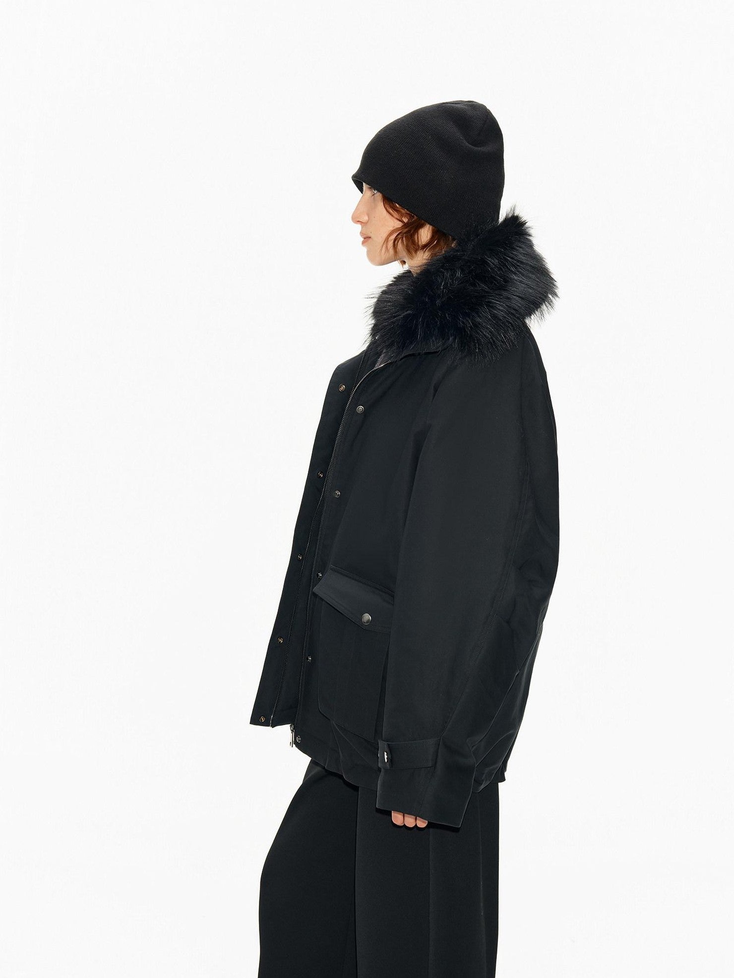 Northbutsouth Fur Collar Diamond Quilted Women&