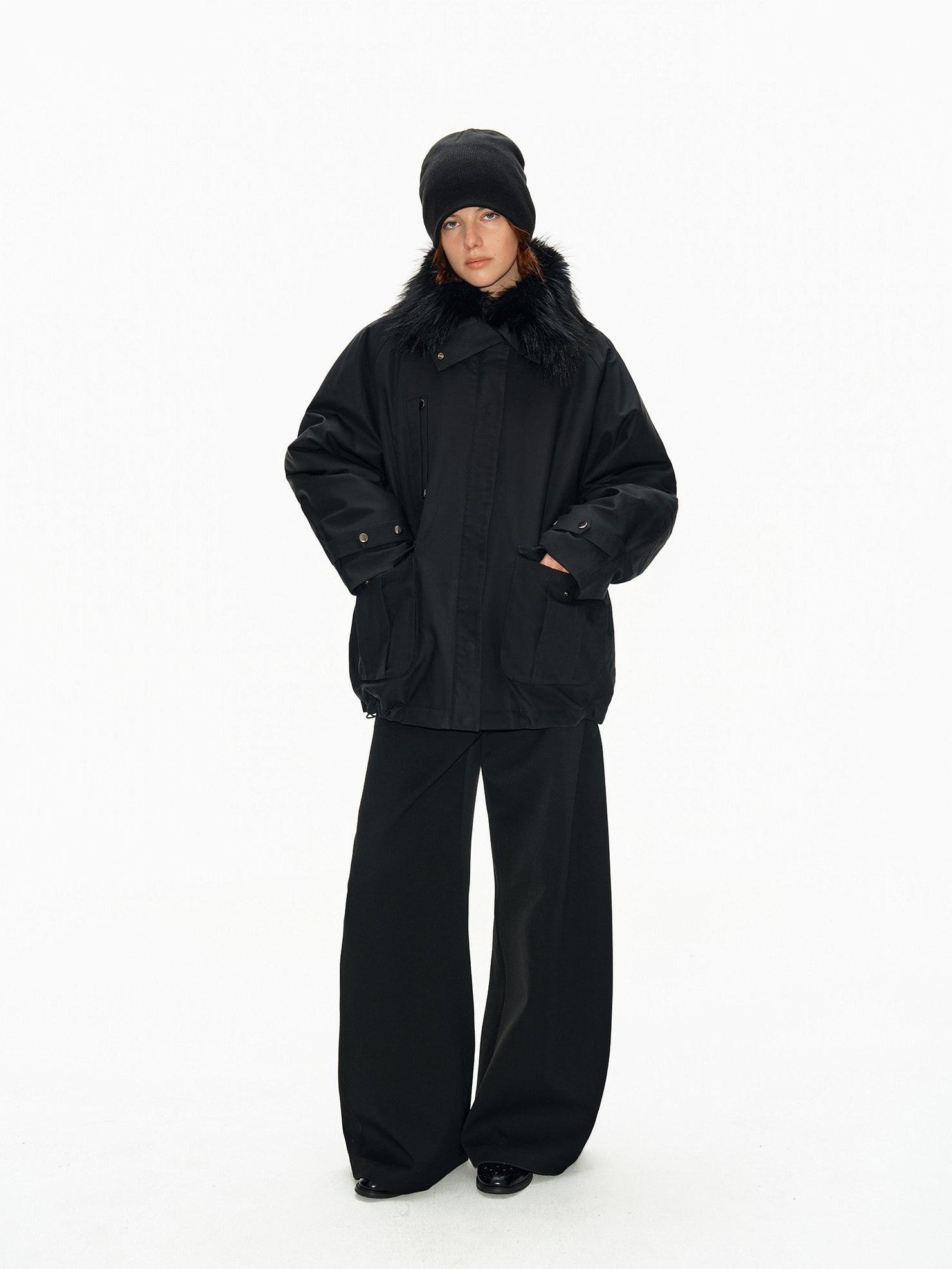 Northbutsouth Fur Collar Diamond Quilted Women&
