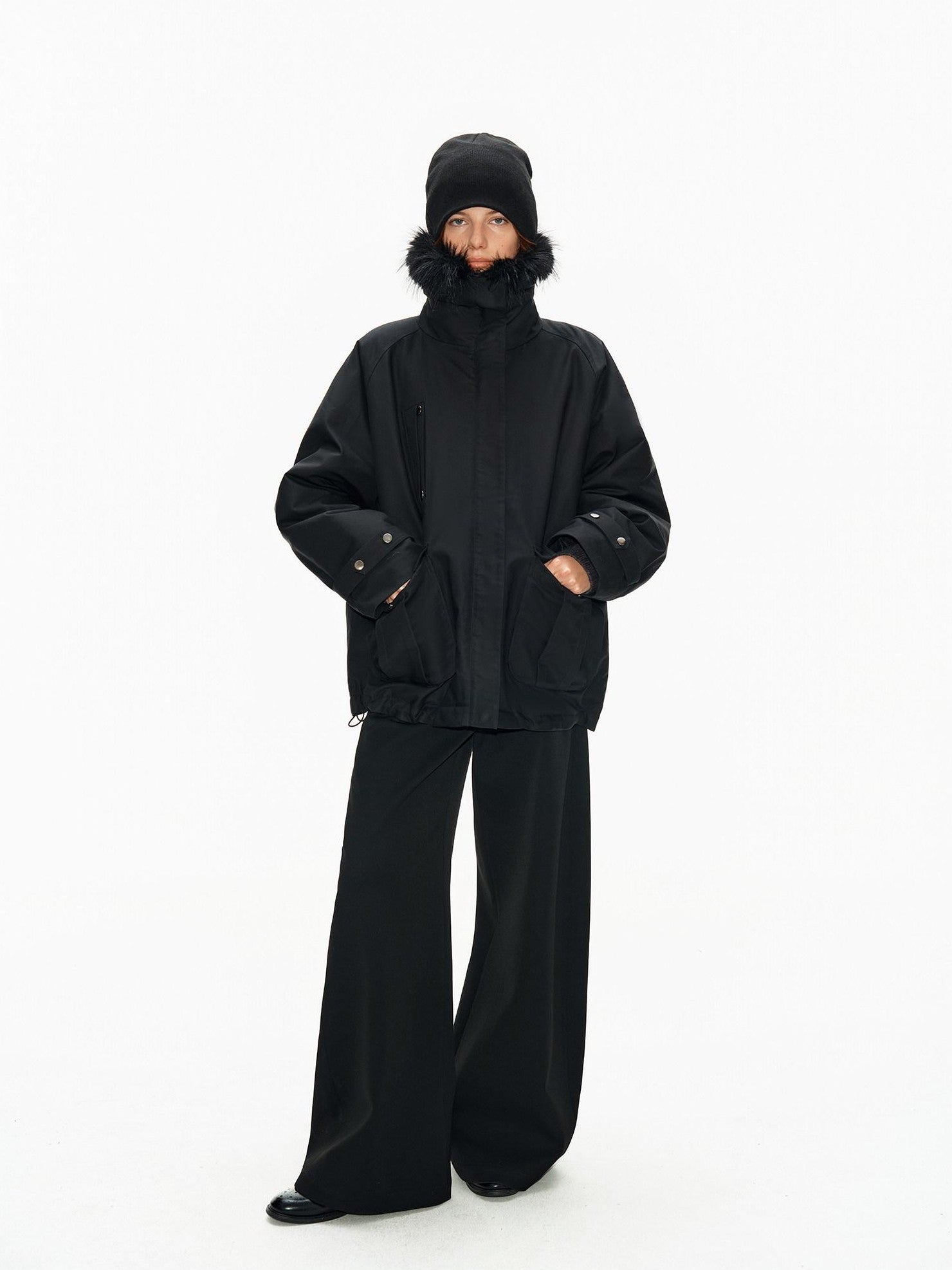 Northbutsouth Fur Collar Diamond Quilted Women&