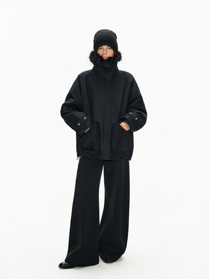 Northbutsouth Fur Collar Diamond Quilted Women&